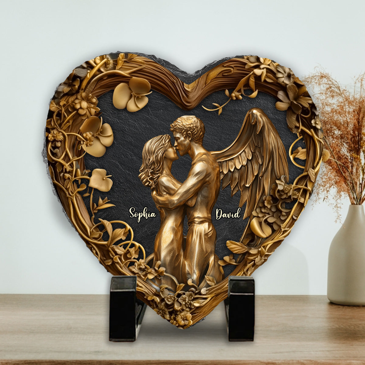 Du & Ich – Personalisierter herzförmiger Stein für Paare