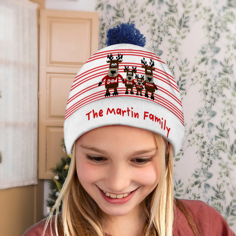 Oh Deer Christmas - Personalized Family Beanie Hat