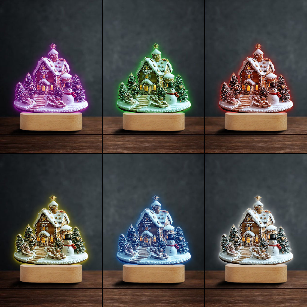 Merry Christmas - Personalized Family Shaped Plaque Light Base