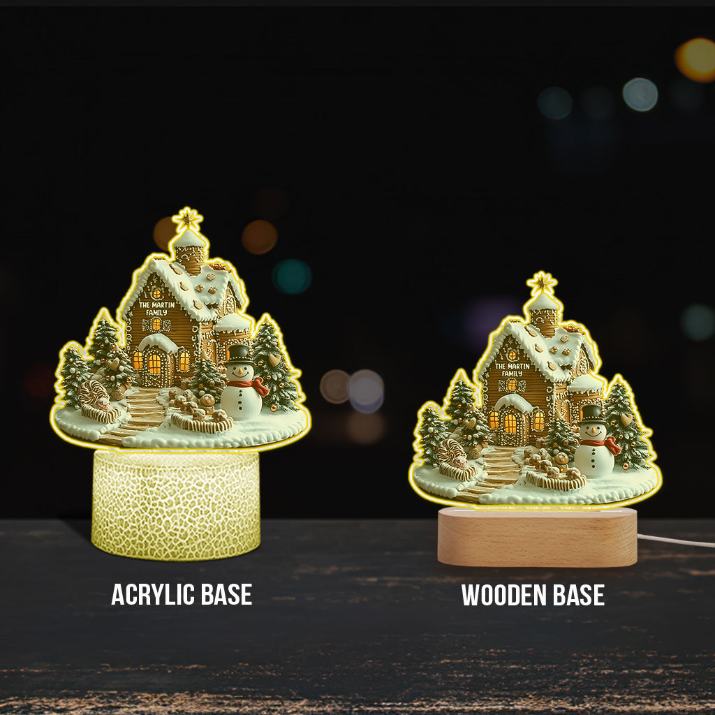 Merry Christmas - Personalized Family Shaped Plaque Light Base