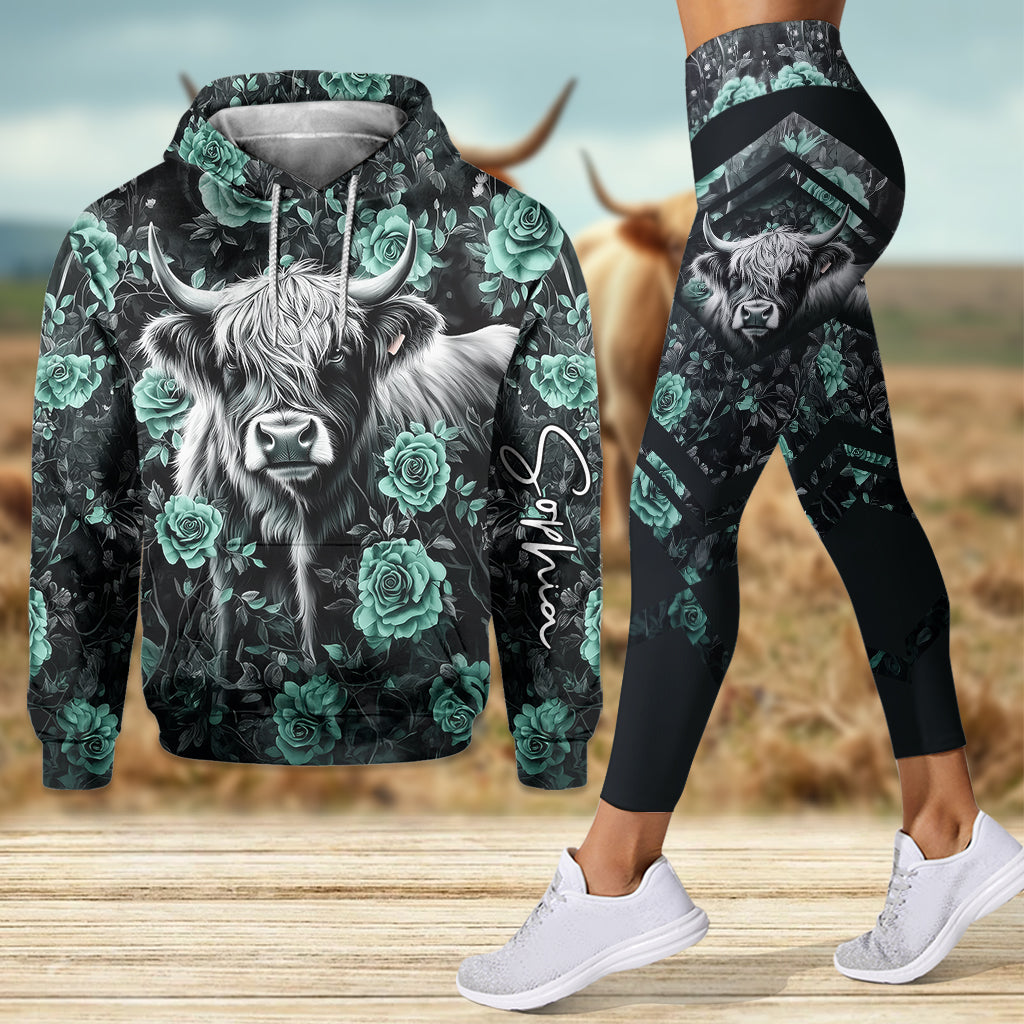 Purple Cow - Personalized Highland Cow Hoodie and Leggings