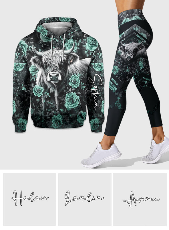 Purple Cow - Personalized Highland Cow Hoodie and Leggings