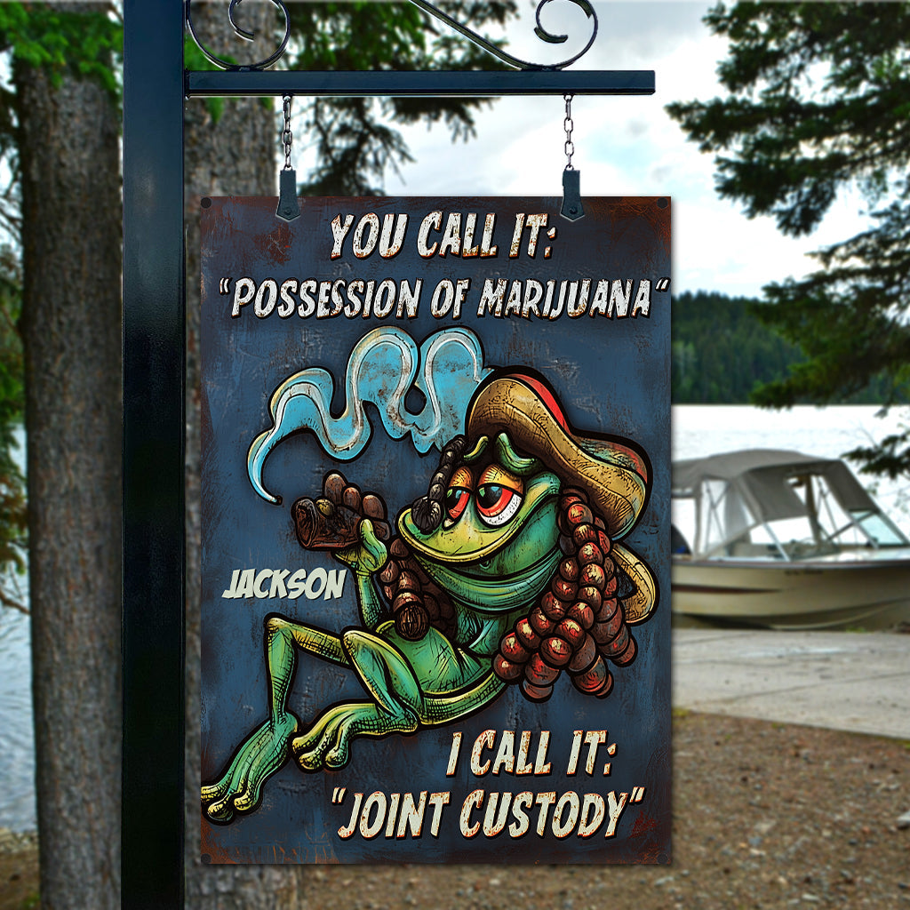 Possession of Marijuana - Personalized Weed Rectangle Metal Sign