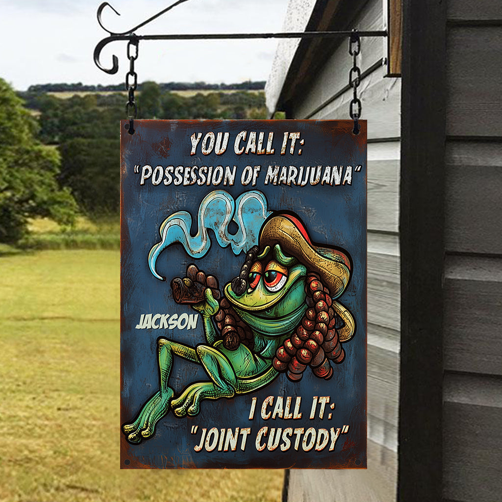 Possession of Marijuana - Personalized Weed Rectangle Metal Sign