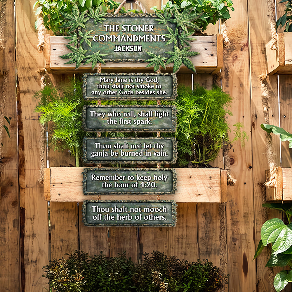 The Stoner Commandments - Personalized Weed Pallet Wood Sign