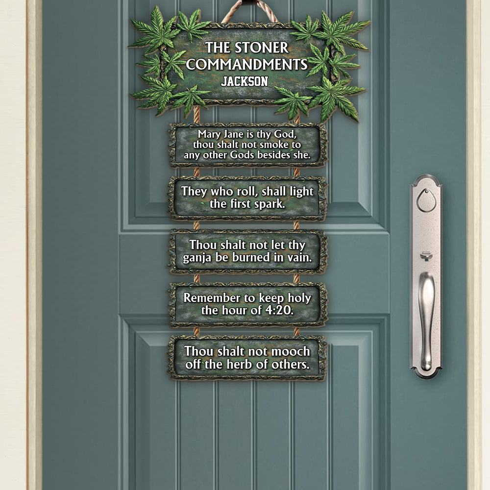 The Stoner Commandments - Personalized Weed Pallet Wood Sign