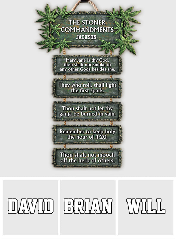 The Stoner Commandments - Personalized Weed Pallet Wood Sign
