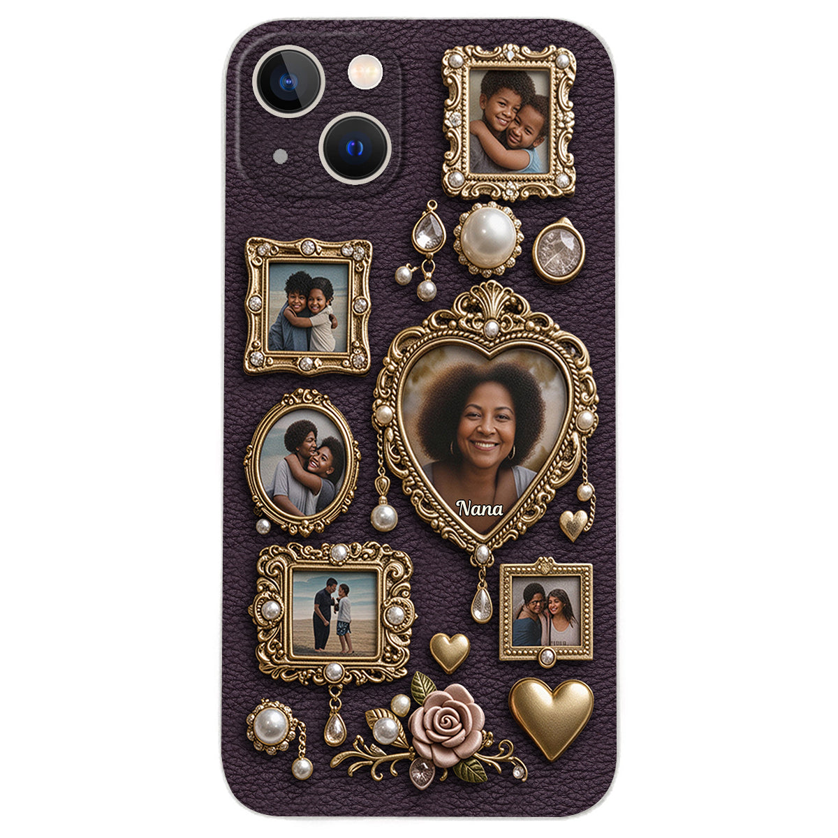 Grandma's Cute Little Museum - Personalized Grandma Leather Phone Case