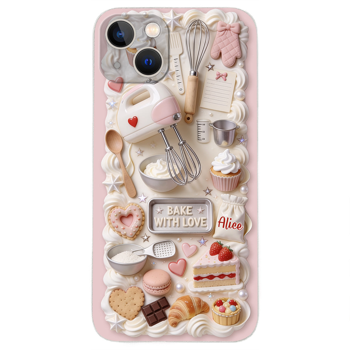 Bake With Love - Personalized Baking 3D Embossed Leather Phone Case