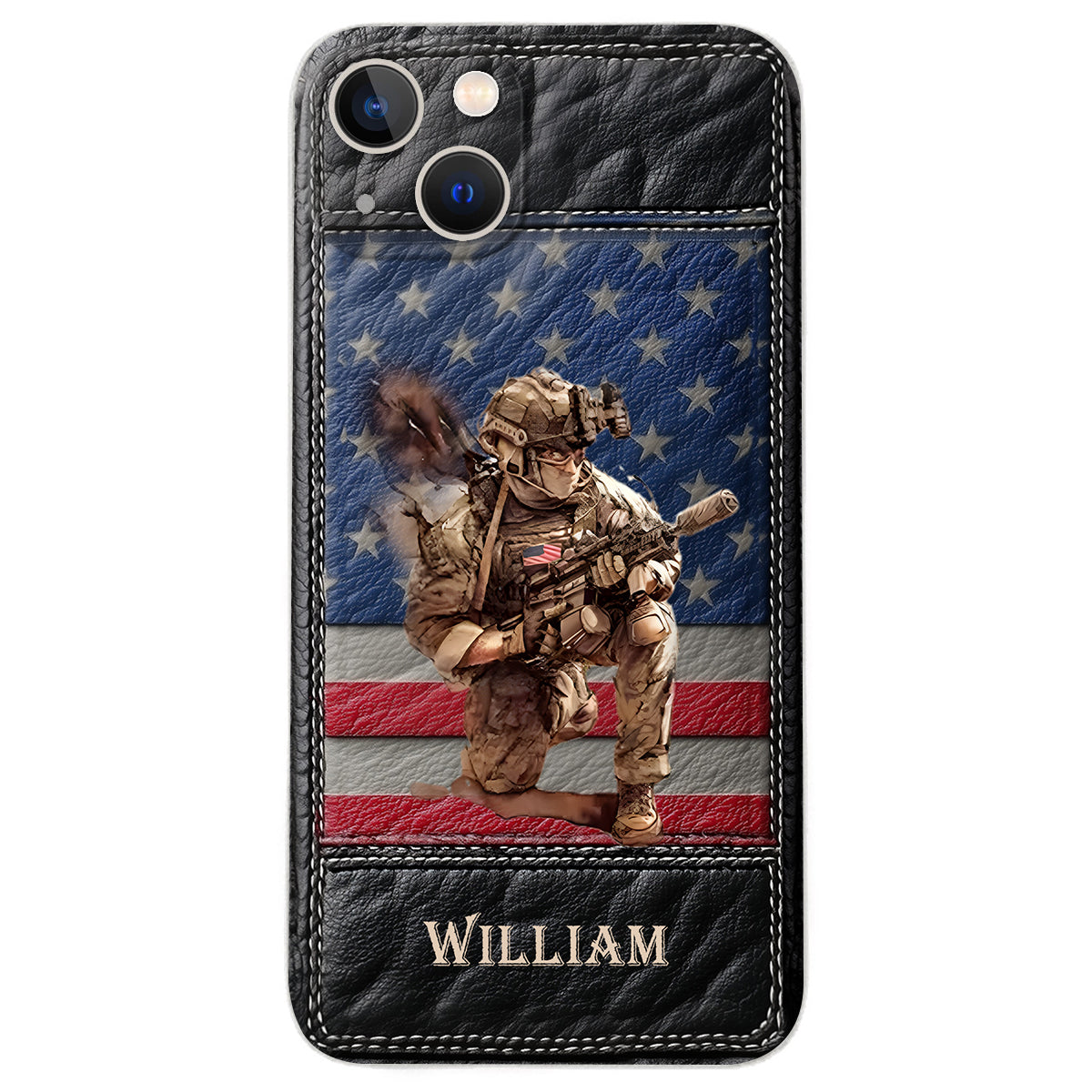 Military Art - Personalized Veteran Leather Phone Case