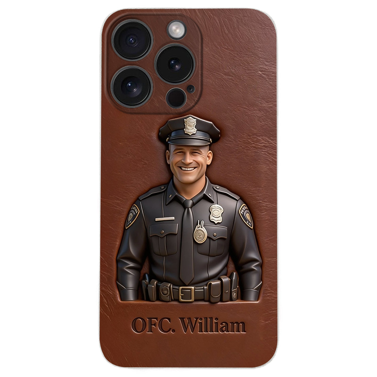 Police Gifts - Personalized Police Officer Leather Phone Case