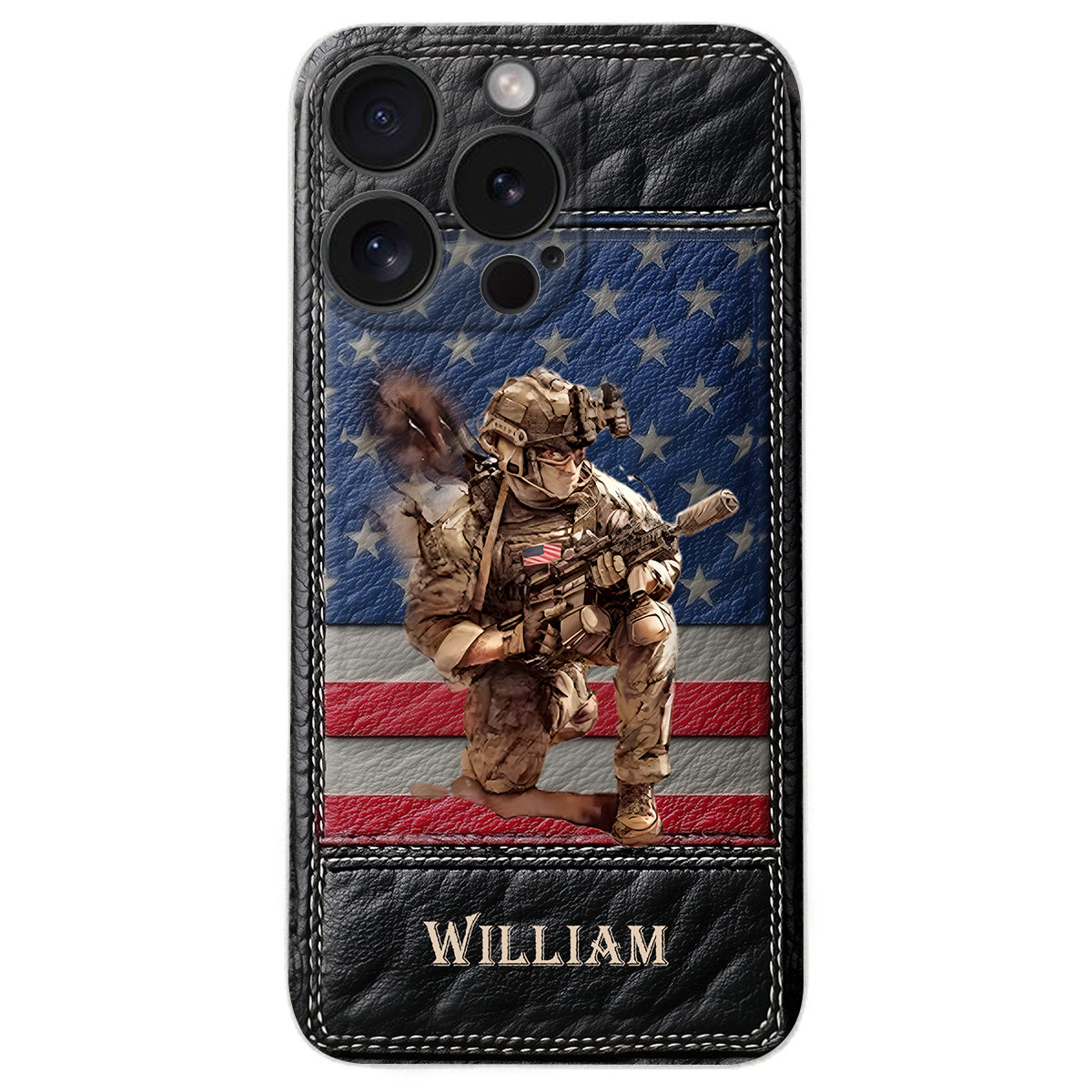 Military Art - Personalized Veteran Leather Phone Case