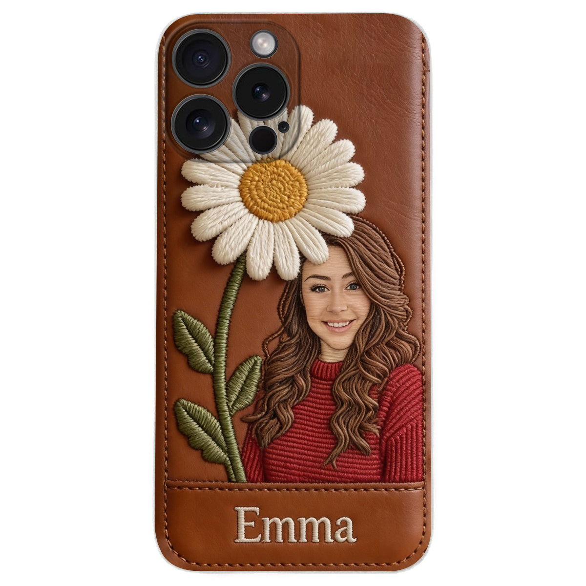 Custom Any Photo Birthmonth Flower - Personalized Self Love Leather Phone Case