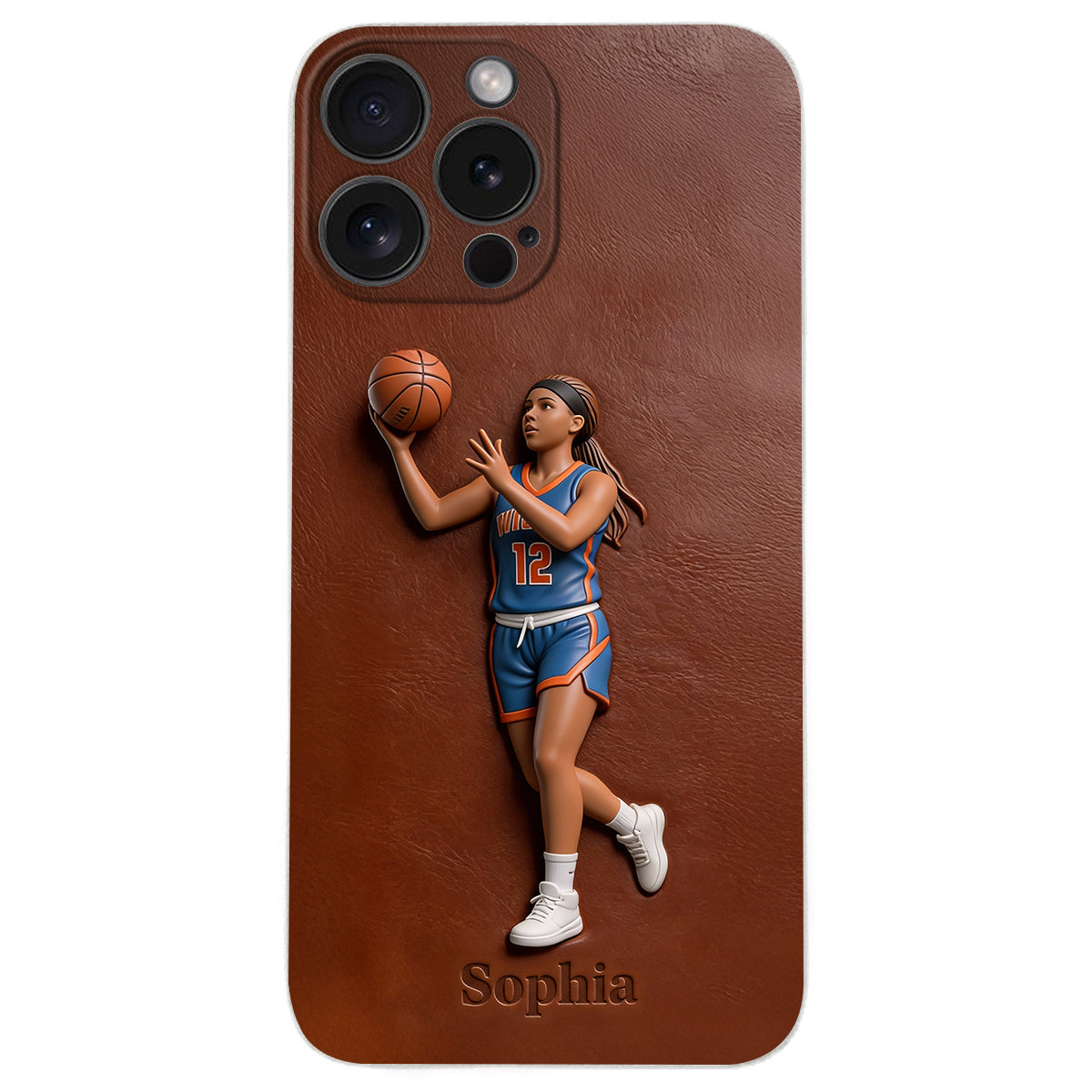 Love Basketball - Personalized Basketball Leather Phone Case