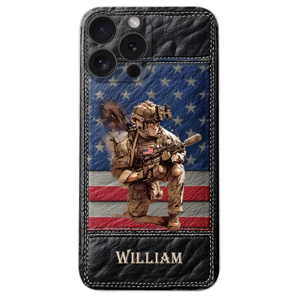 Military Art - Personalized Veteran Leather Phone Case