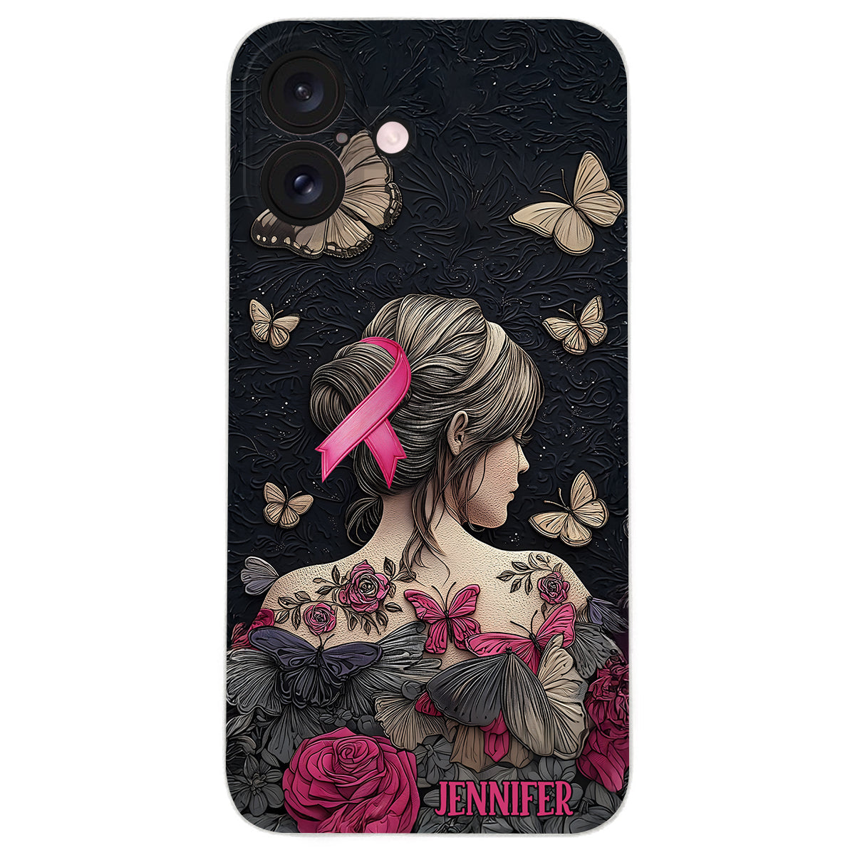 Breast Cancer Awareness - Personalized Breast Cancer Awareness Leather Phone Case