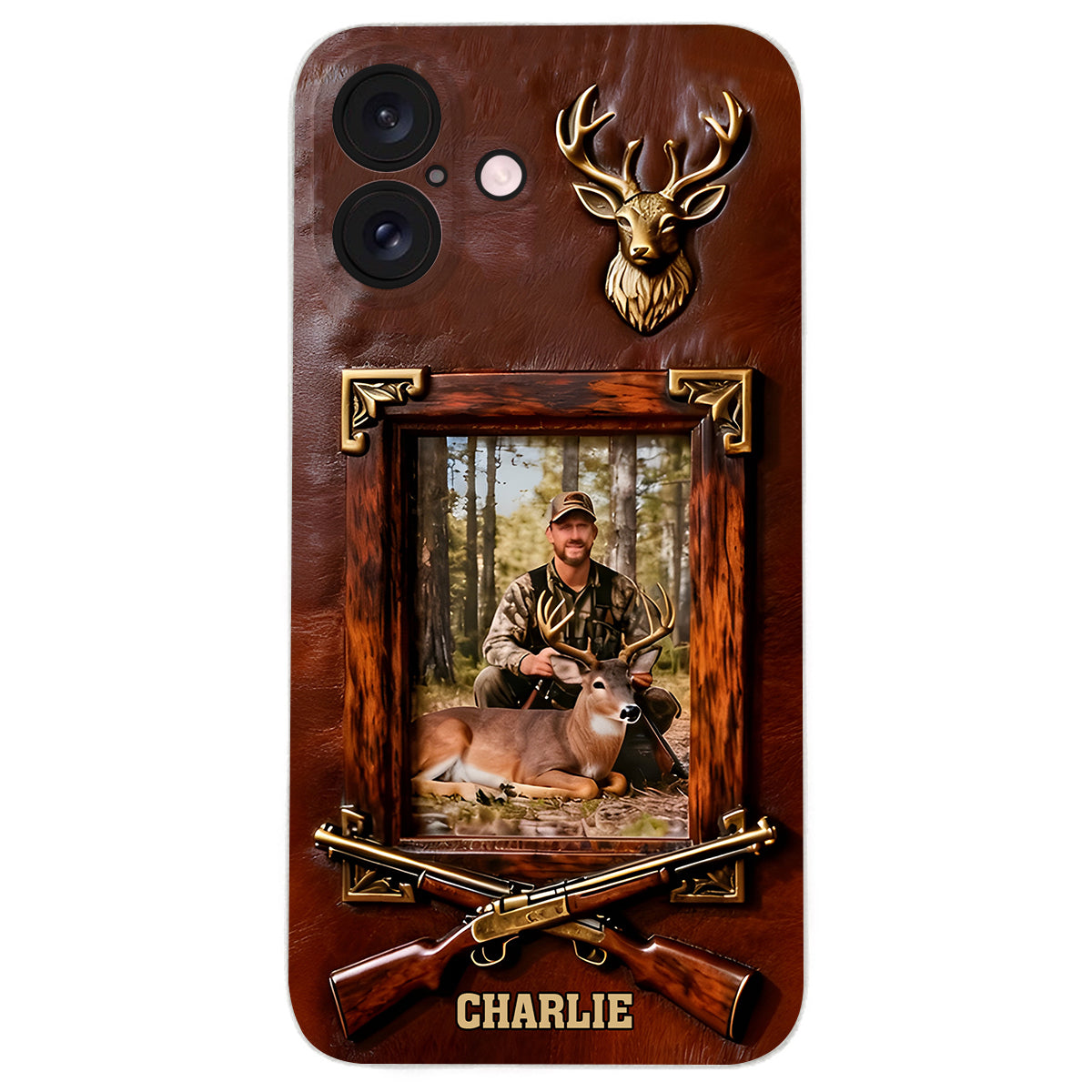 Hunting Achievement - Personalized Hunting Leather Phone Case