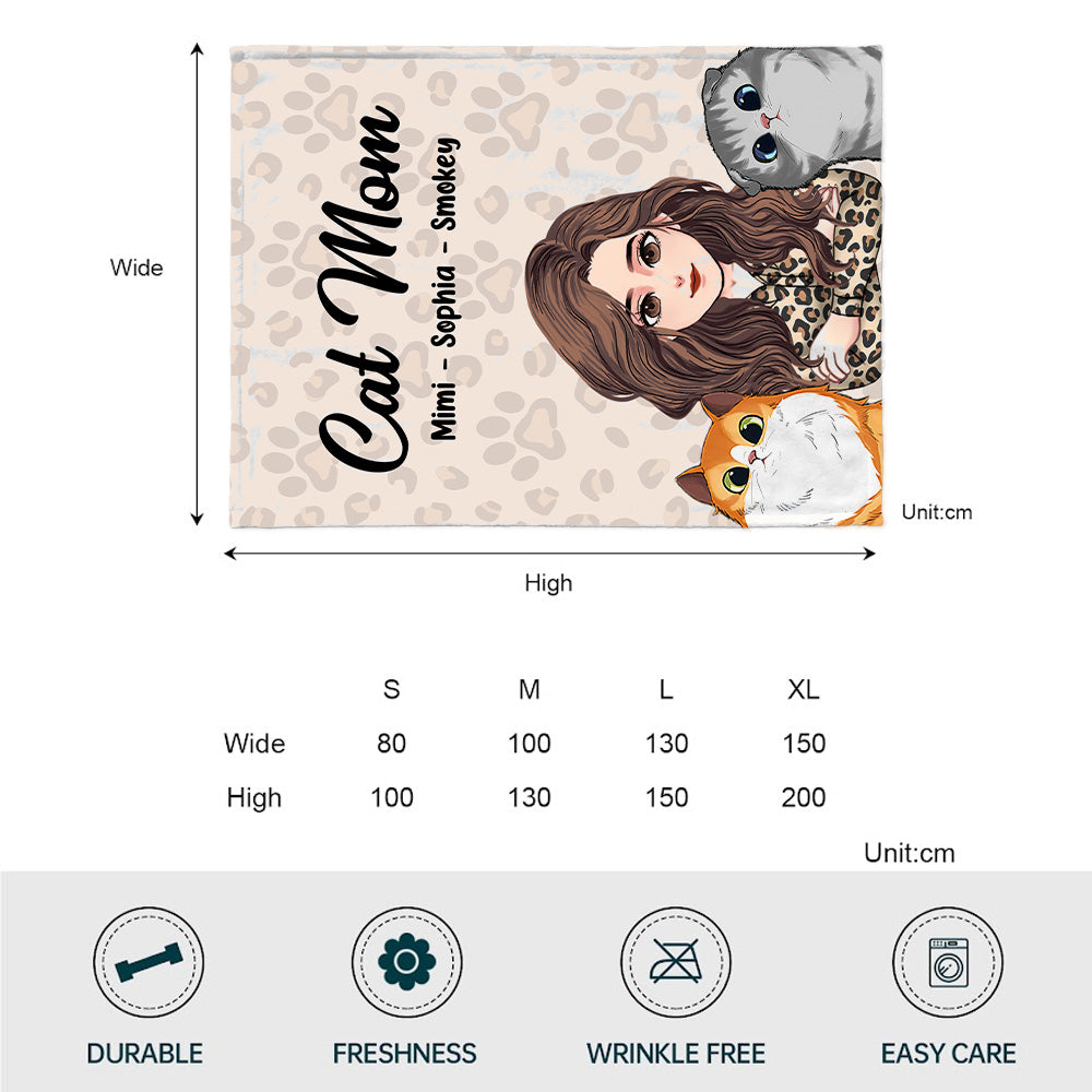 Katzenmama – Geschenk für Katzenliebhaber – Personalisierte Decke