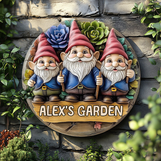 Welcome To My Garden - Personalized Gardening Round Metal Sign