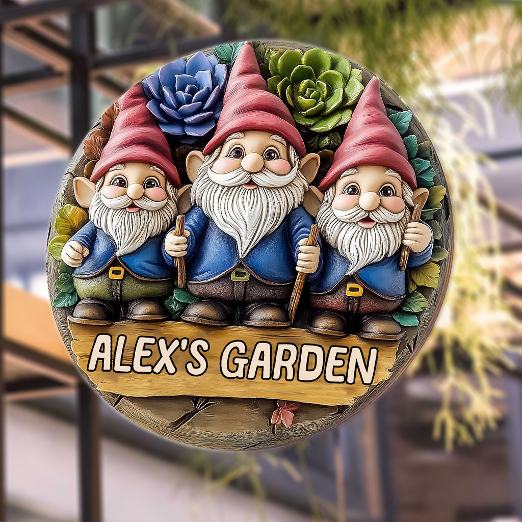 Welcome To My Garden - Personalized Gardening Round Metal Sign