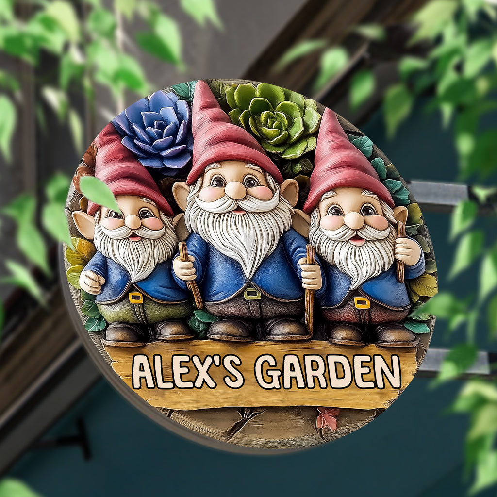 Welcome To My Garden - Personalized Gardening Round Metal Sign