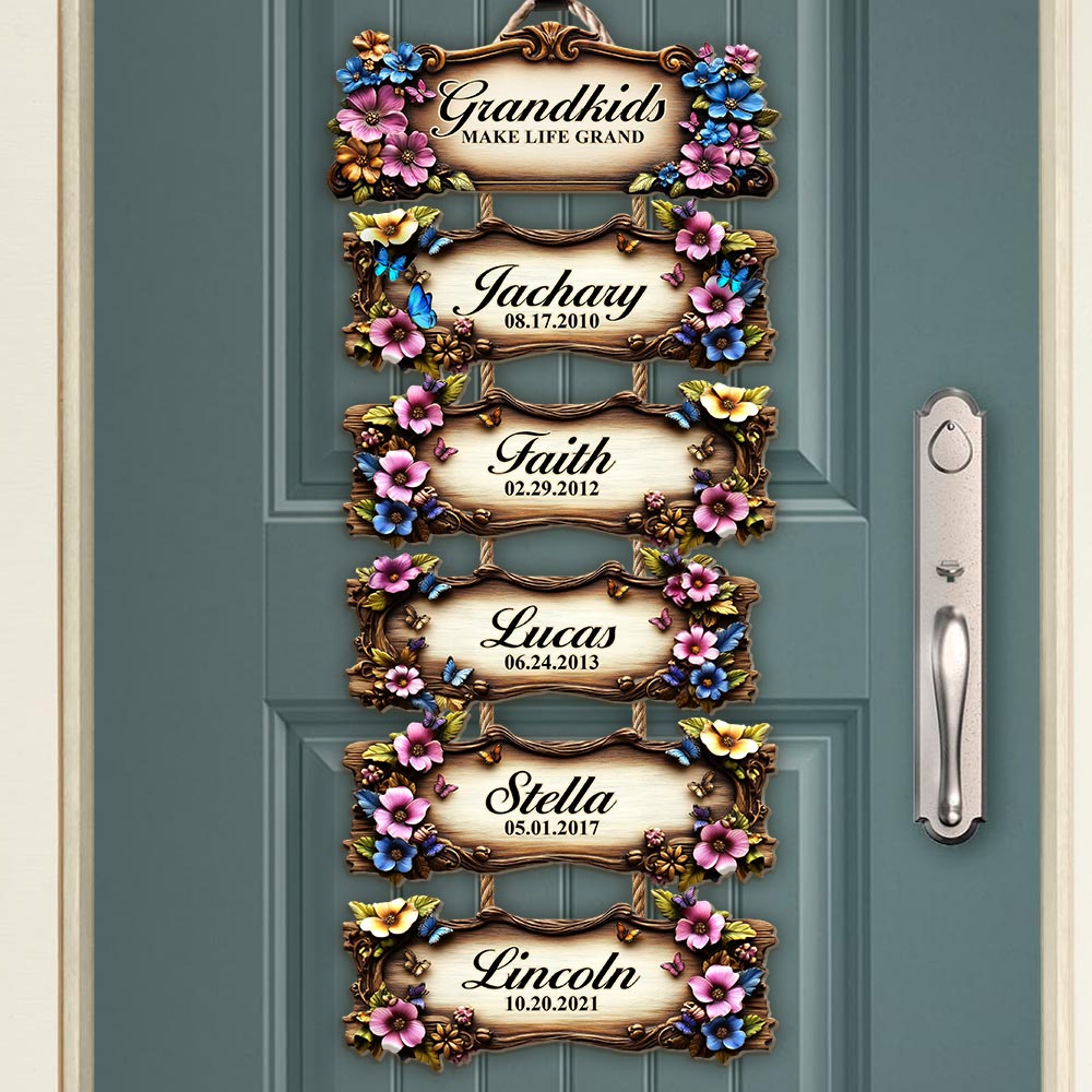 Enkelkinder machen das Leben großartig – personalisiertes Oma-Schild aus Palettenholz