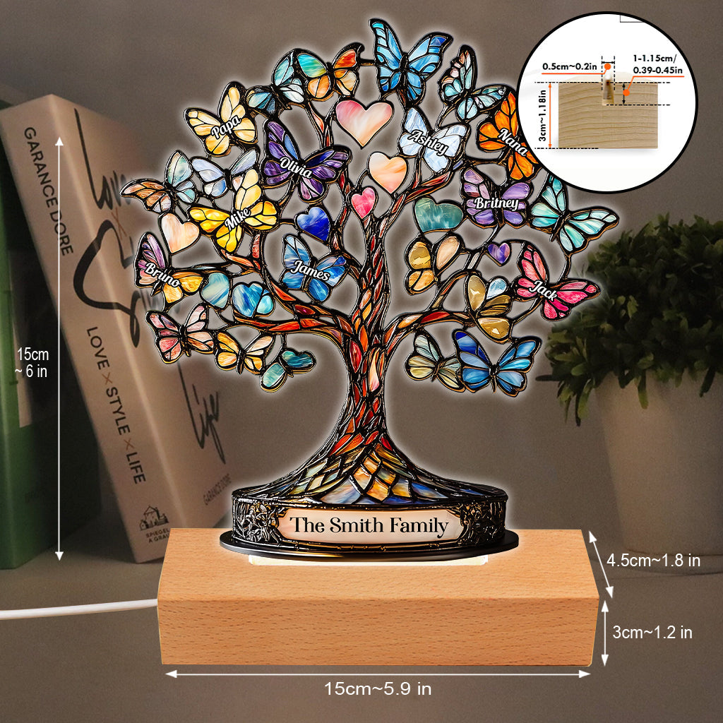 Tree Of Life - Personalized Family Shaped Plaque Light Base