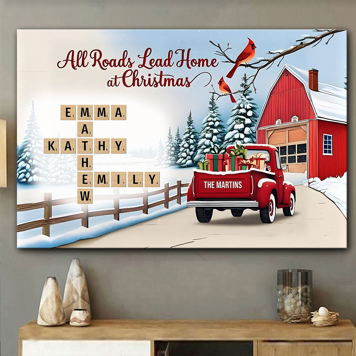 It's The Most Wonderful Time Crossword - Personalized Family Canvas And Poster