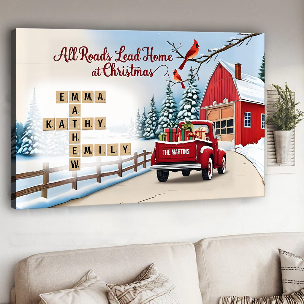 It's The Most Wonderful Time Crossword - Personalized Family Canvas And Poster