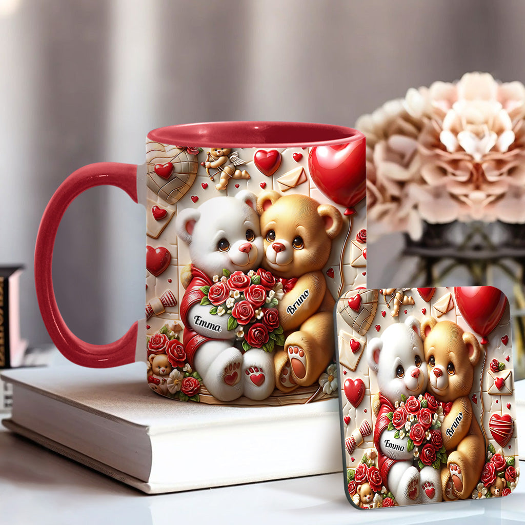 Cute Bear Couple - Personalized Couple Accent Mug