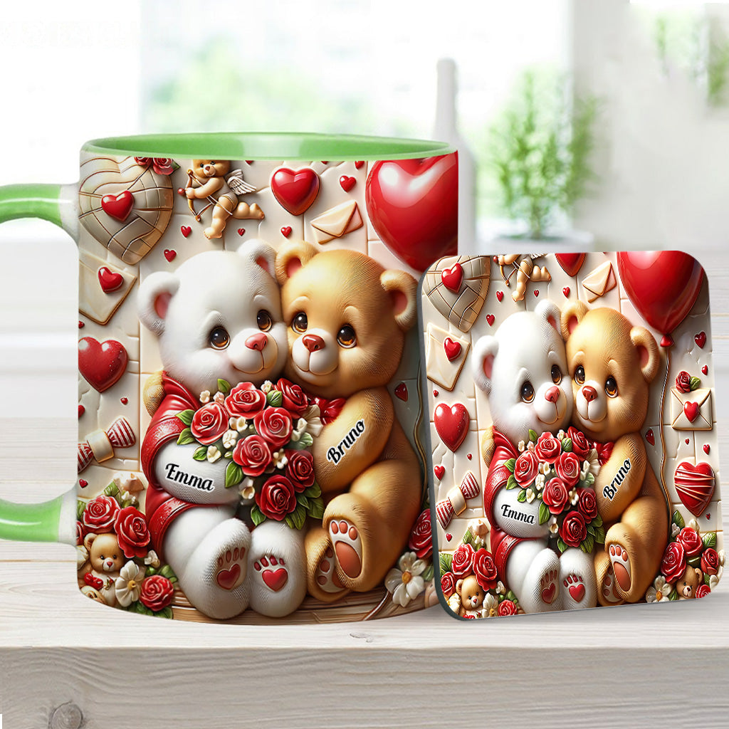 Cute Bear Couple - Personalized Couple Accent Mug