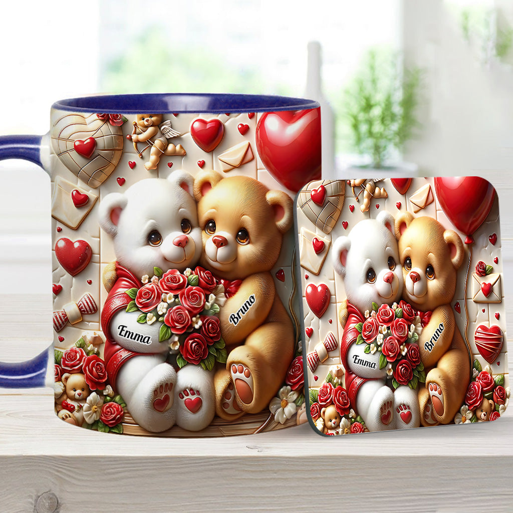 Cute Bear Couple - Personalized Couple Accent Mug