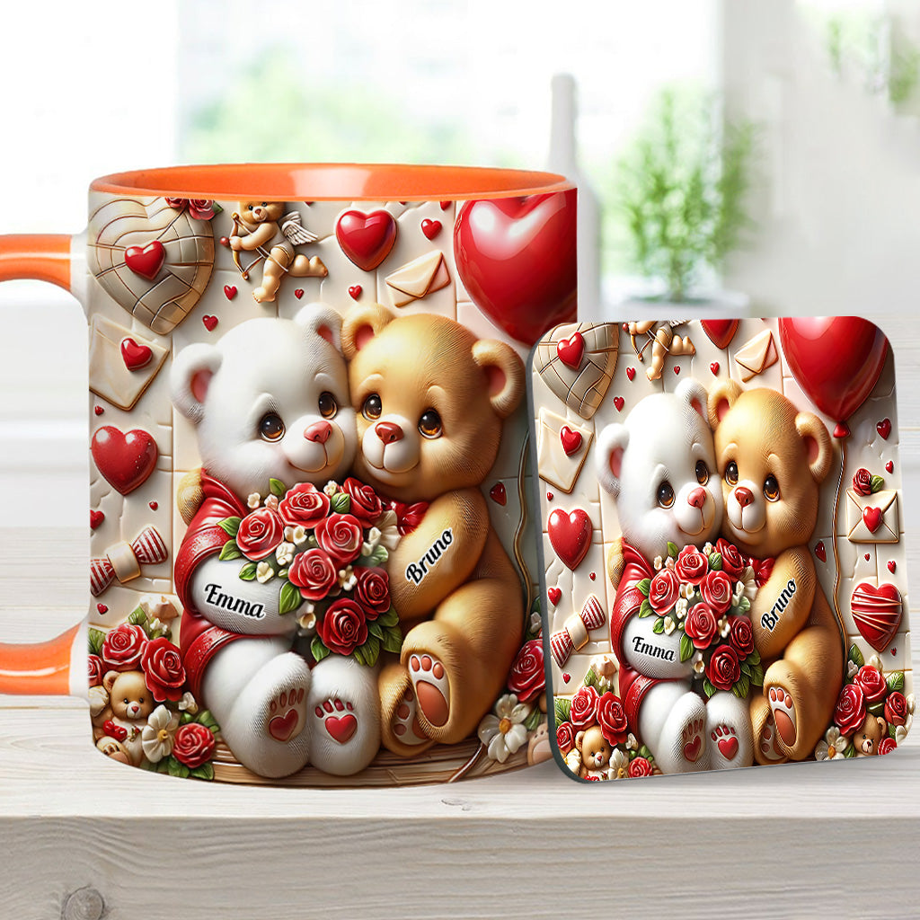 Cute Bear Couple - Personalized Couple Accent Mug