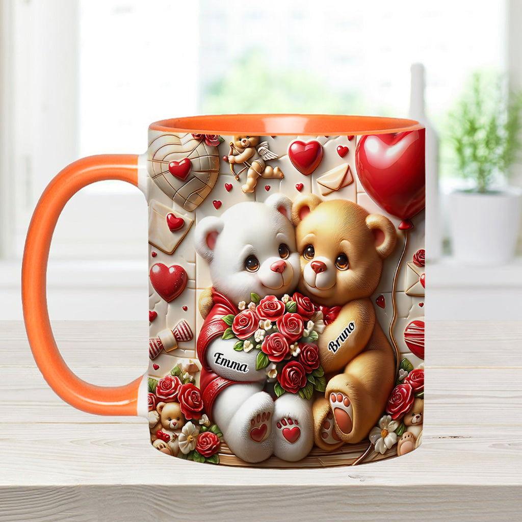 Cute Bear Couple - Personalized Couple Accent Mug
