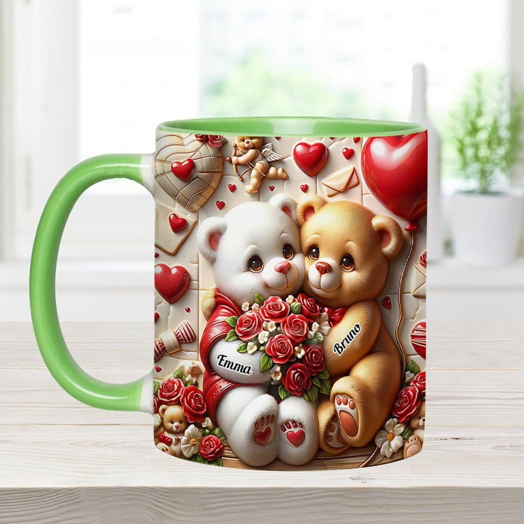 Cute Bear Couple - Personalized Couple Accent Mug