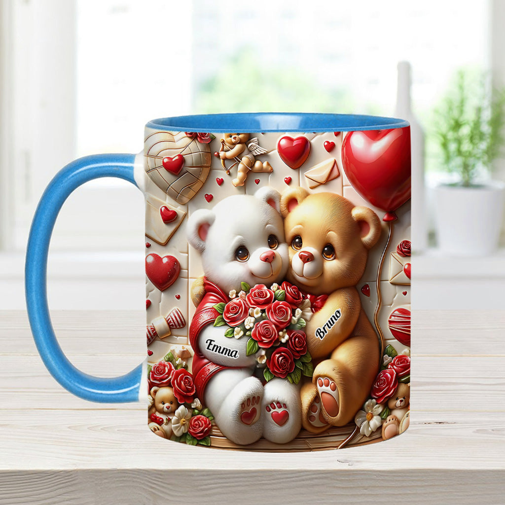 Cute Bear Couple - Personalized Couple Accent Mug