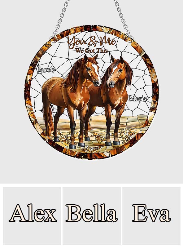 Pferdepaar – Personalisierter Fensterhänger mit Pferdemotiv