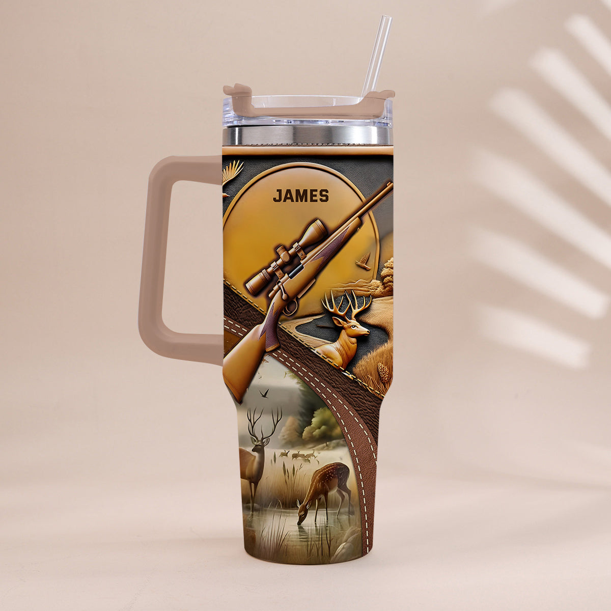 Liebe zur Jagd – Personalisierter Jagdbecher mit Henkel