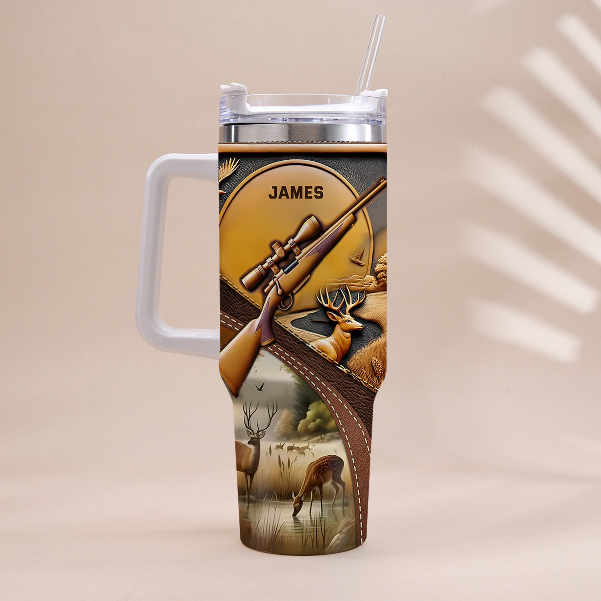 Liebe zur Jagd – Personalisierter Jagdbecher mit Henkel