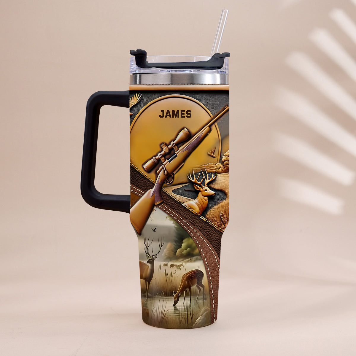 Liebe zur Jagd – Personalisierter Jagdbecher mit Henkel