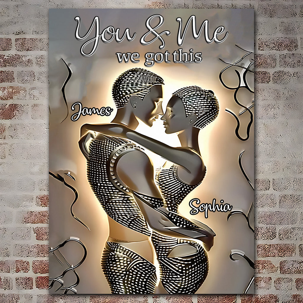„It's You & Me“ – personalisiertes rechteckiges Metallschild für Afroamerikaner