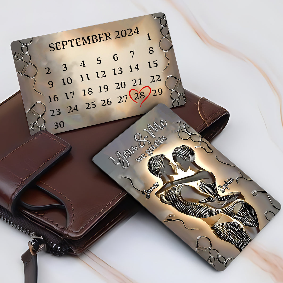 It's You & Me - Personalized African American Wallet Insert Card