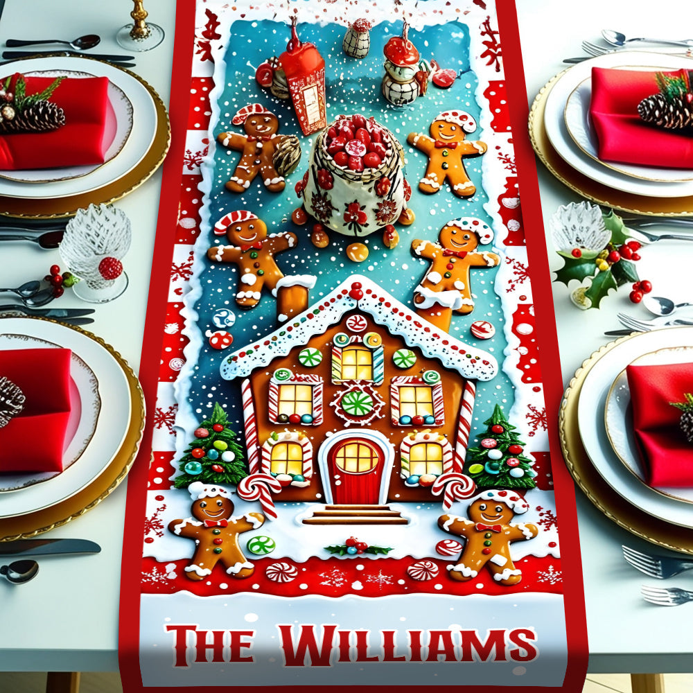 Frohe Weihnachten – Personalisierter Tischläufer für die Familie