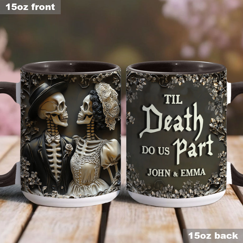 Bis dass der Tod uns scheidet – Personalisierte Tasse für Paare