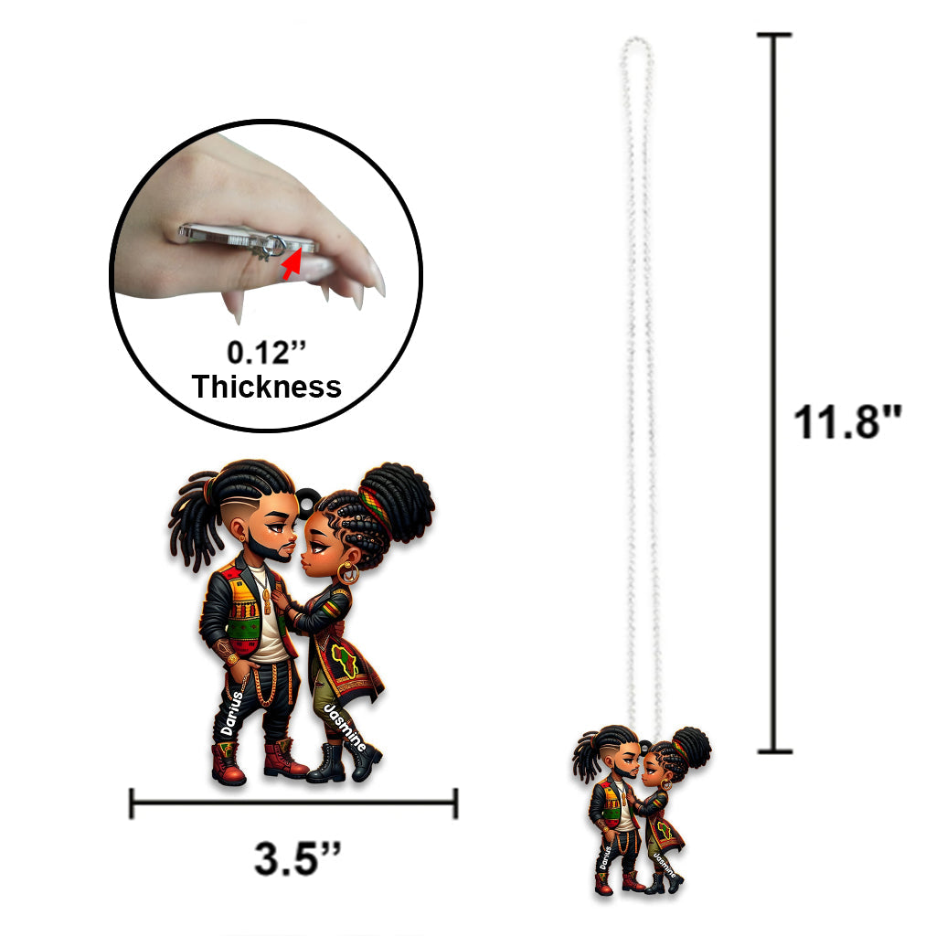 Du bist mein König und ich bin deine Königin – Personalisierter afroamerikanischer Autoanhänger