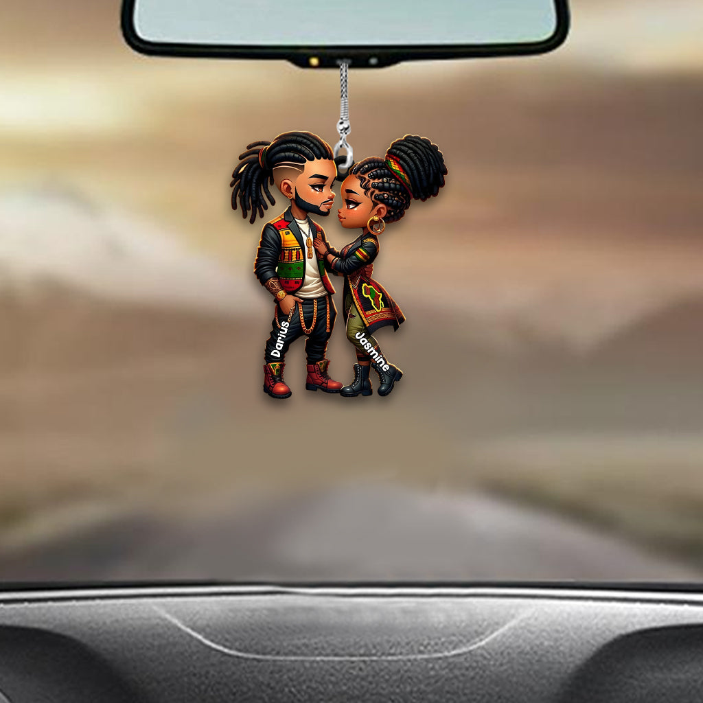 Du bist mein König und ich bin deine Königin – Personalisierter afroamerikanischer Autoanhänger