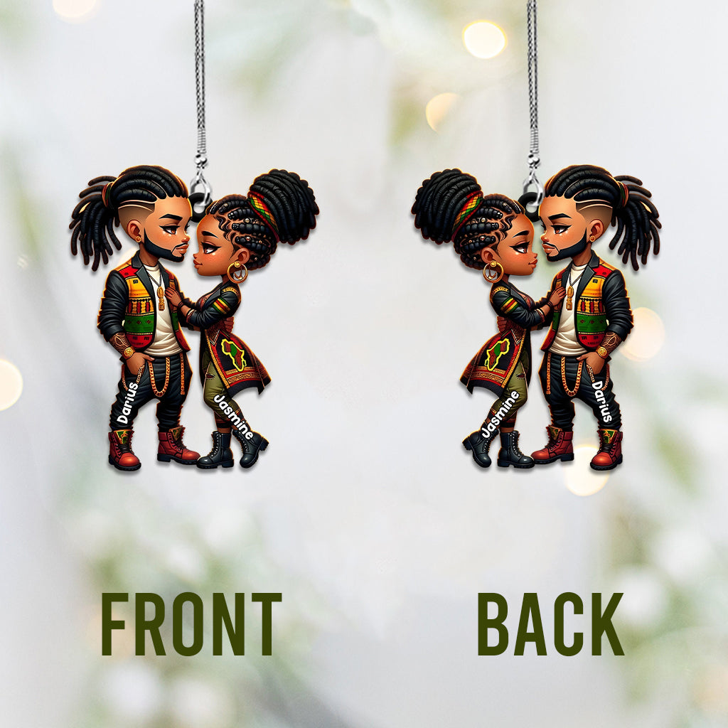 Du bist mein König und ich bin deine Königin – Personalisierter afroamerikanischer Autoanhänger