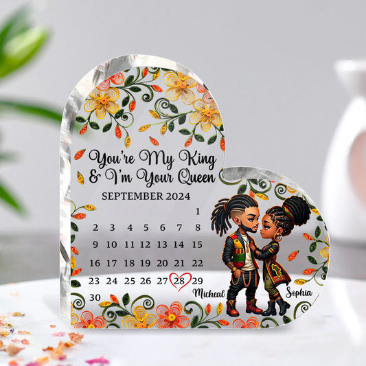 You Are My King & I Am Your Queen - Personalized African American Custom Shaped Acrylic Plaque