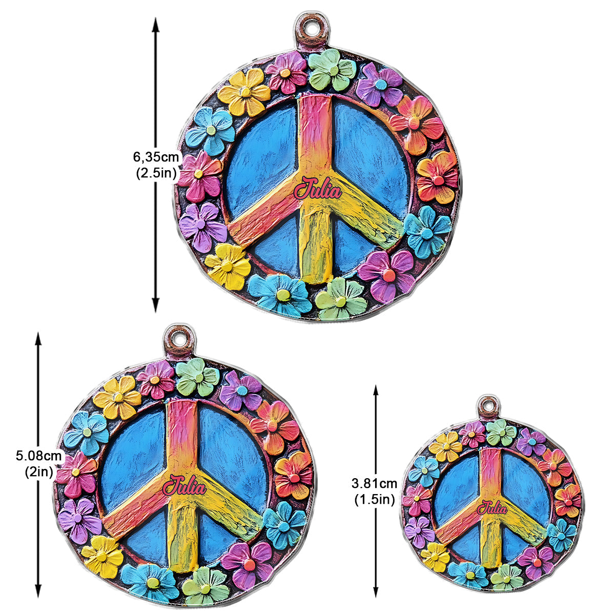 Floral Peace Soul - Personalized Hippie Earrings