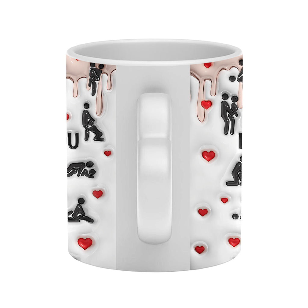 Ich liebe dich – Personalisierte Tasse mit Herzgriff für Paare